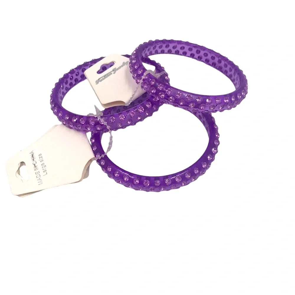 Various Colors Plastic Gem Stone Bangle Bracelets